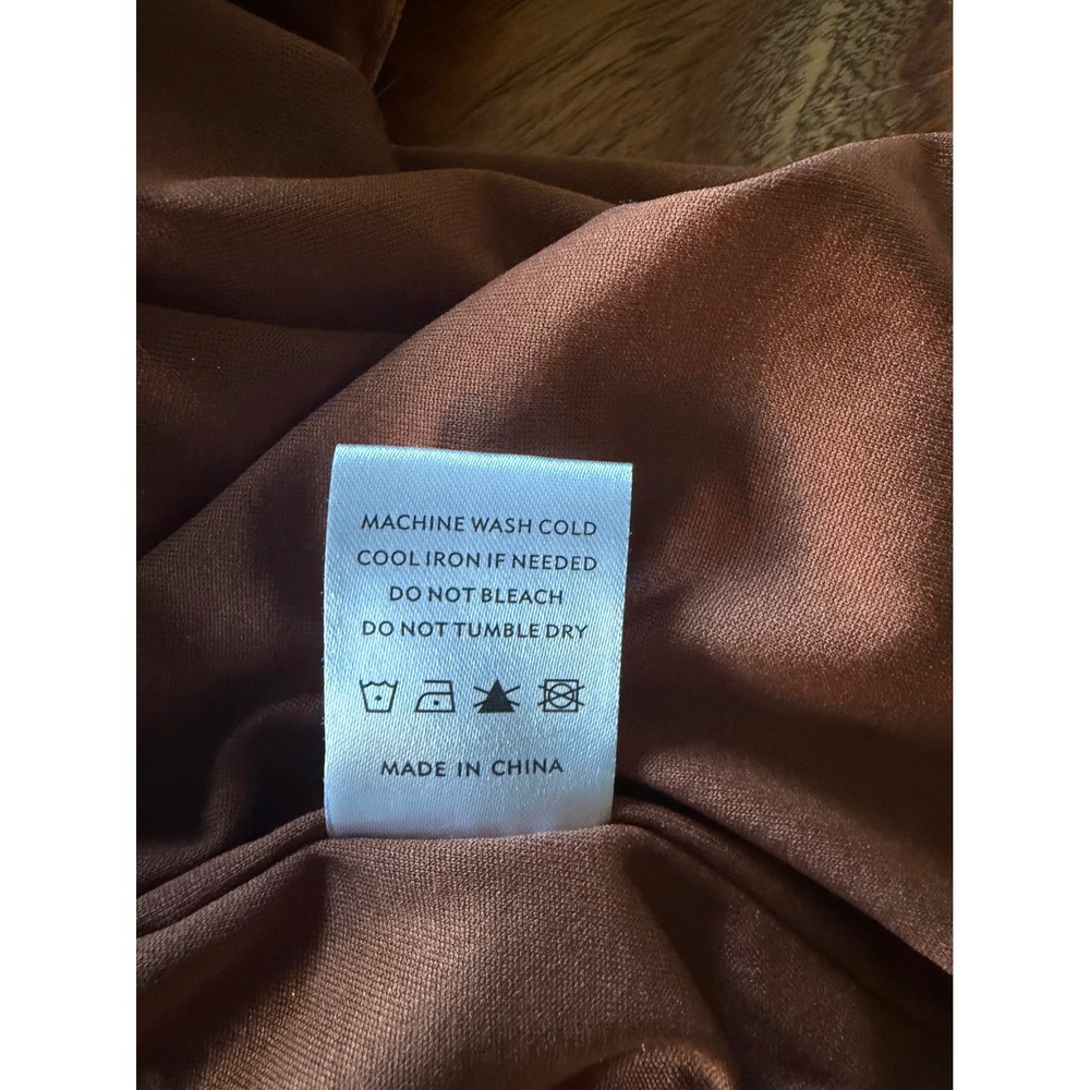 Baltic Born One Shoulder Velvet Maxi Dress Mahogany Brown Formal Gown Large - Picture 10 of 12
